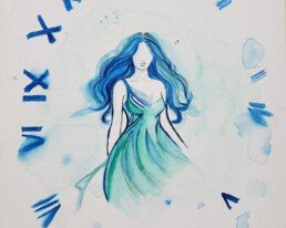 هي و الوقت 30x35 woman