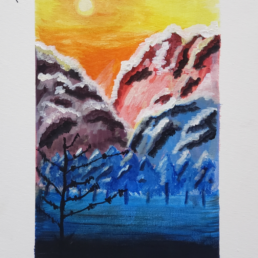 صمت القمم الثلاث 30x40 bokeh